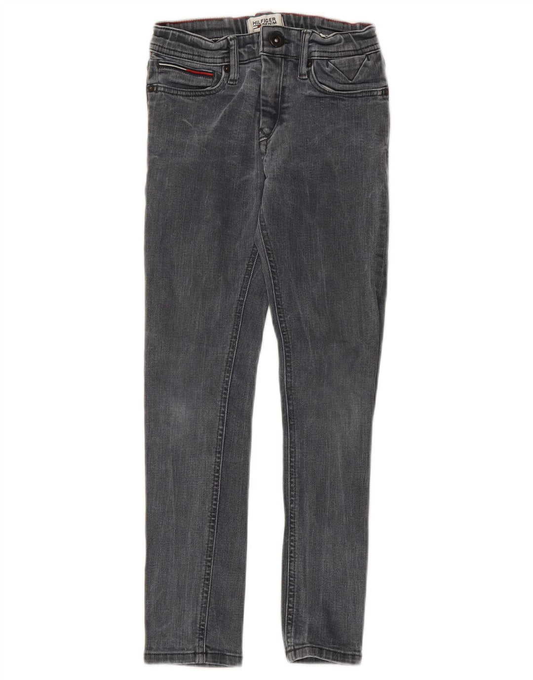 TOMMY HILFIGER Skinny traperice za djevojčice 7-8 godina W20 L22 Sivi pamuk