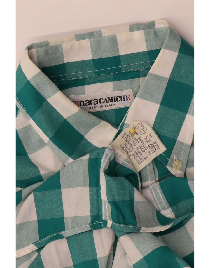 Enara Camicece muška košulja srednje zelene boje od gingham pamuka