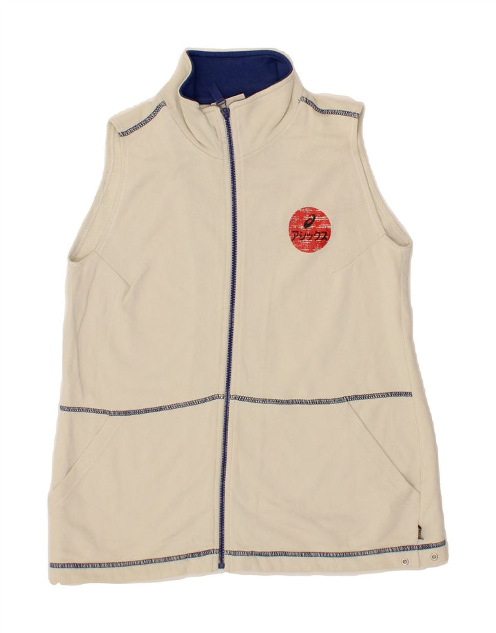 ASICS Boys Sleeveless Graphic Tracksuit Top Jacket 13-14 Years White Vintage Asics and Second-Hand Asics from Messina Hembry 