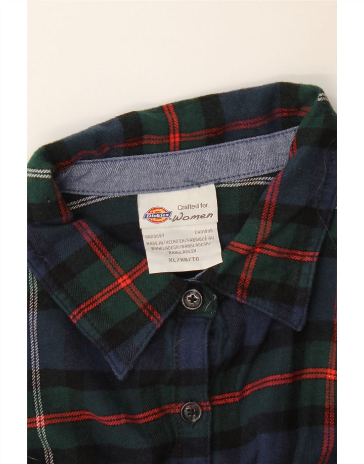 DICKIES Prevelika ženska košulja od flanela UK 18 XL tamnoplava karirana