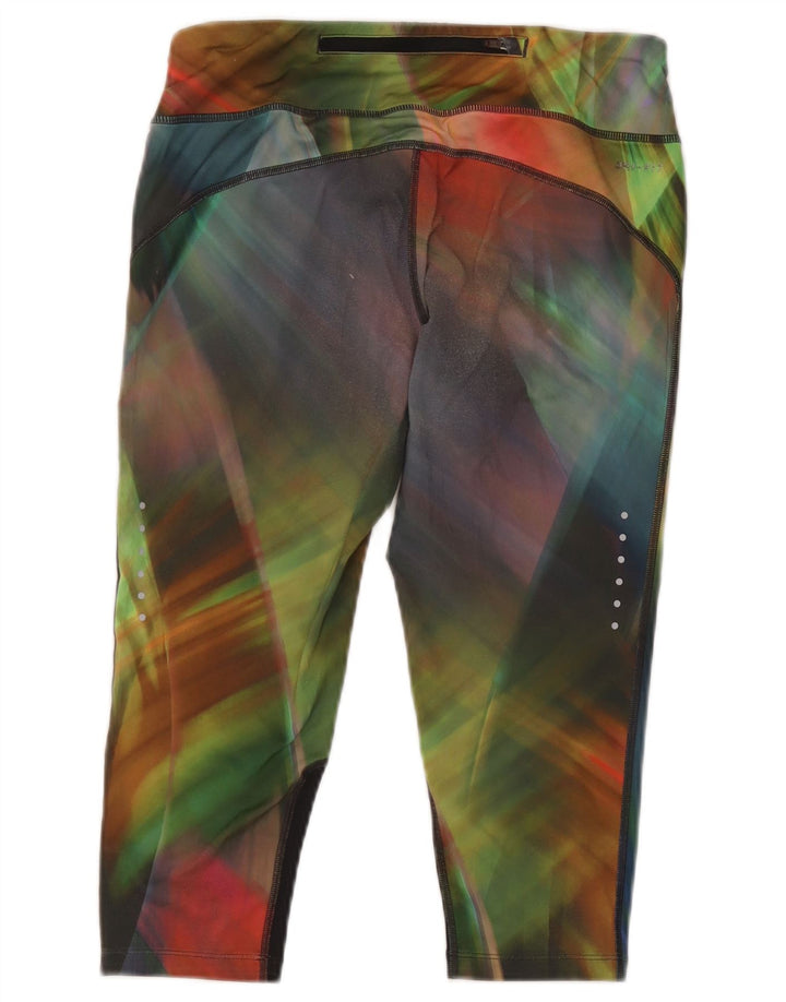 Nike Ženske Dri Fit Capri Leggings UK 14 srednje raznobojne boje na kravatu