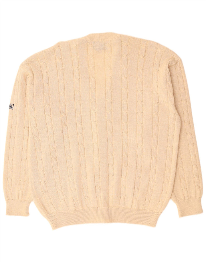 NAVIGARE muški kardigan pulover XL bež pjegava merino vuna