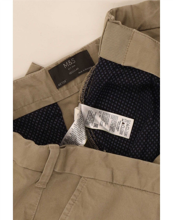 Marks & Spencer muške obične chino hlače W40 L29 bež pamuk