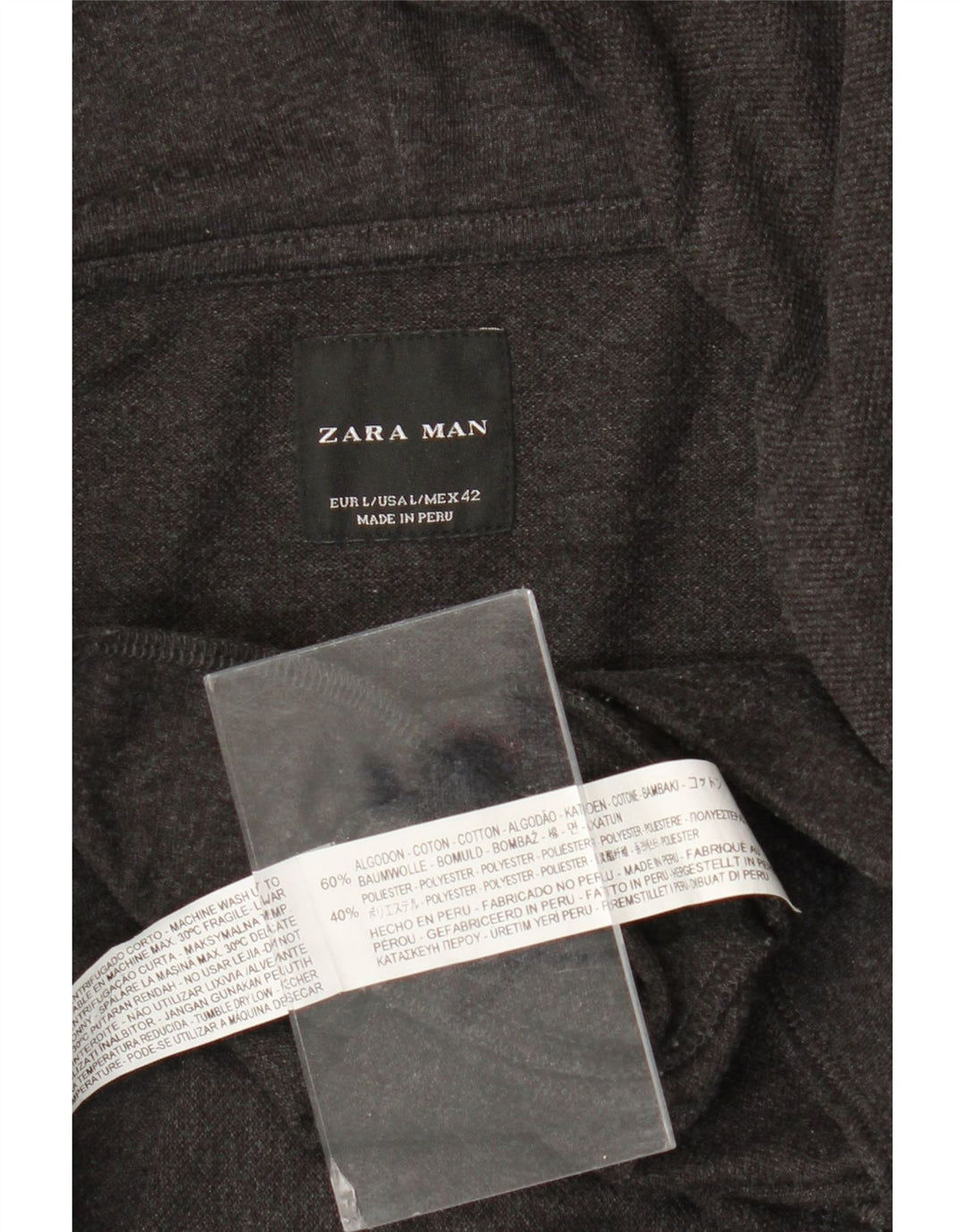 Zara muški pulover s kapuljačom na patentni zatvarač veliki sivi pamuk