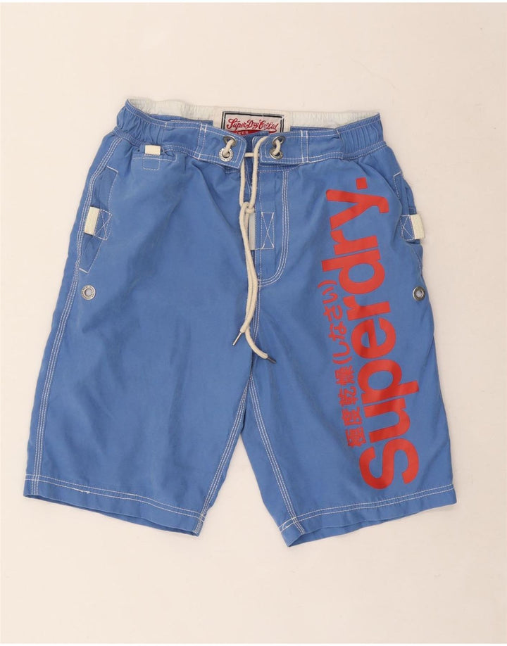 Superdry muške kratke hlače za kupanje s grafičkim motivima srednje plavi poliester
