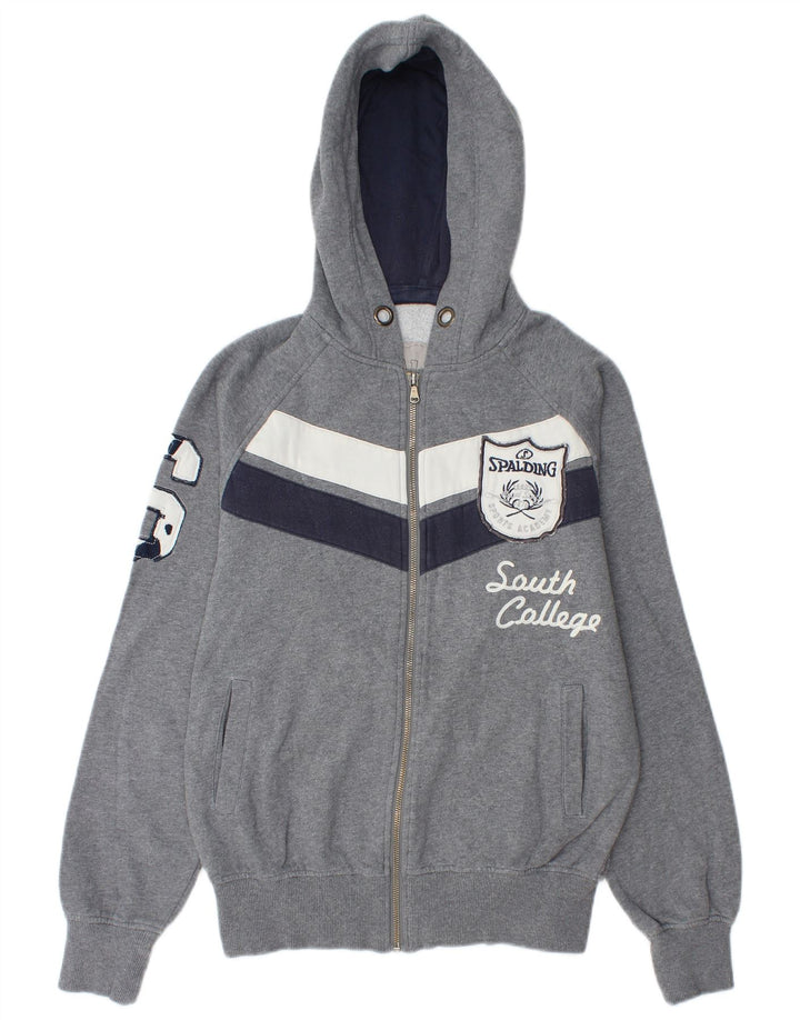 SPALDING Muška majica s kapuljačom s patentnim zatvaračem srednje siva pamuk