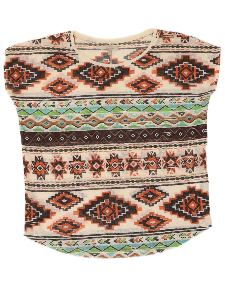 Zara ženska majica kratkih rukava UK 14 srednje raznobojni geometrijski poliester