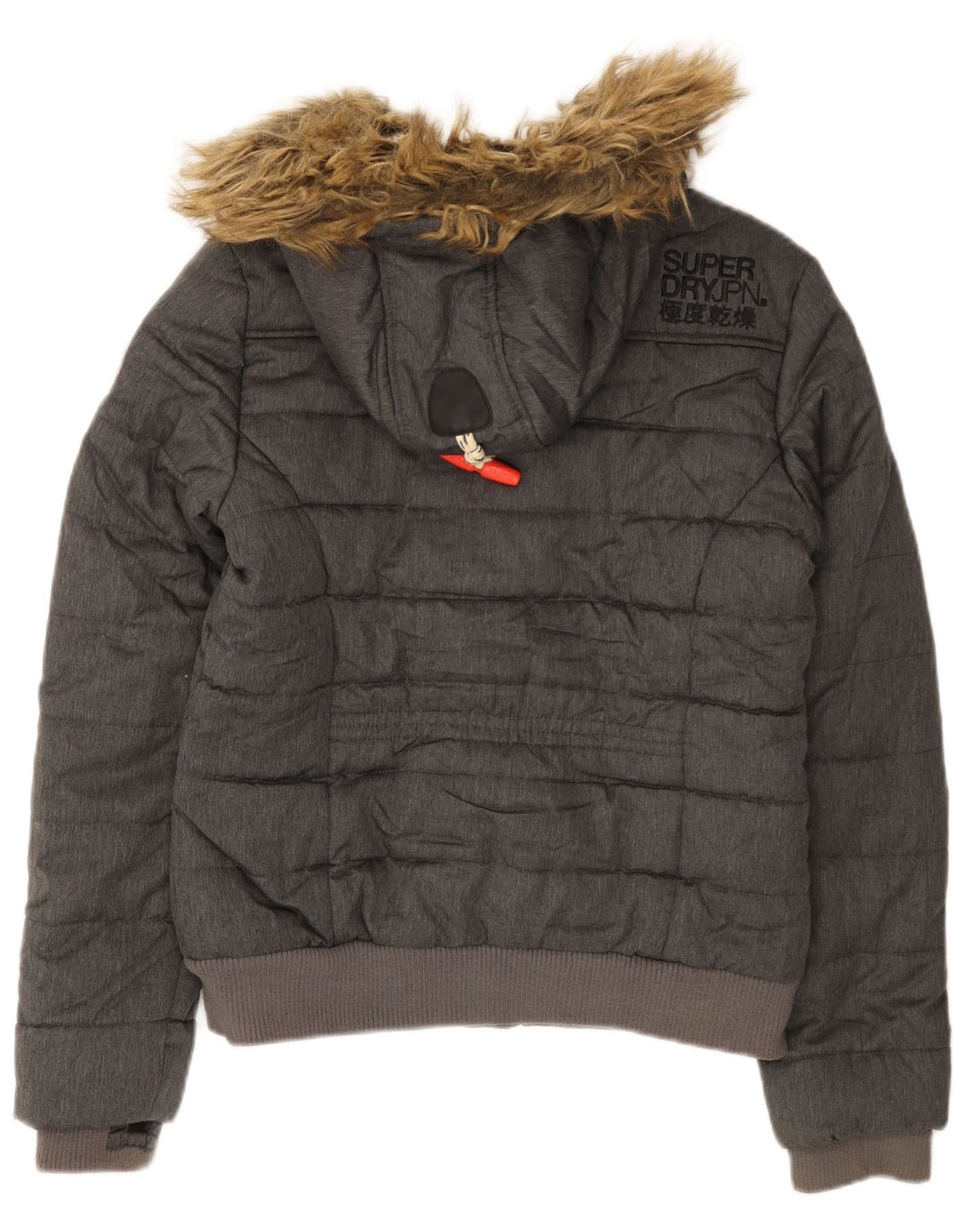 Superdry ženska podstavljena jakna s kapuljačom UK 12 srednje sivi poliester