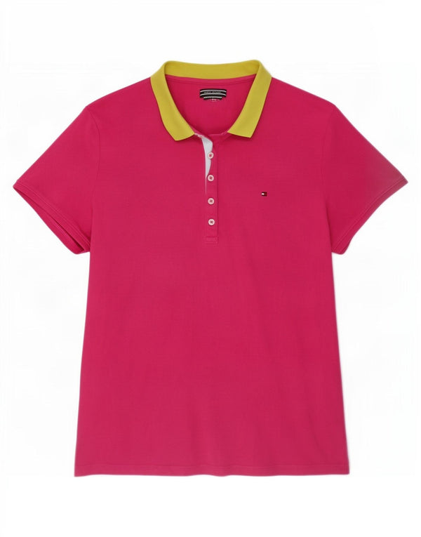 Tommy Hilfiger ženska polo majica za ragbi UK 18 XL, ružičasti pamuk
