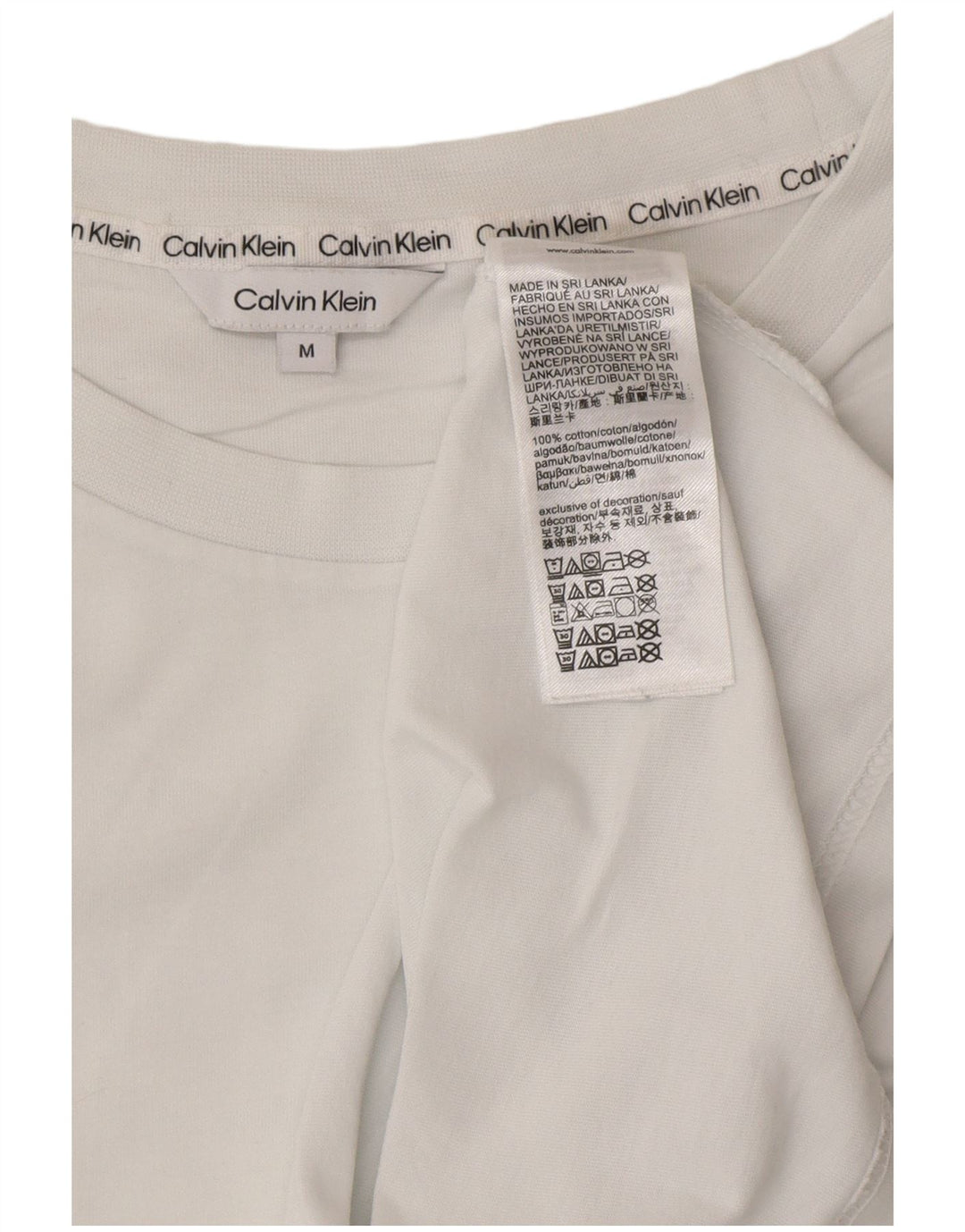 CALVIN KLEIN Muška majica kratkih rukava srednje veličine, bijeli pamuk