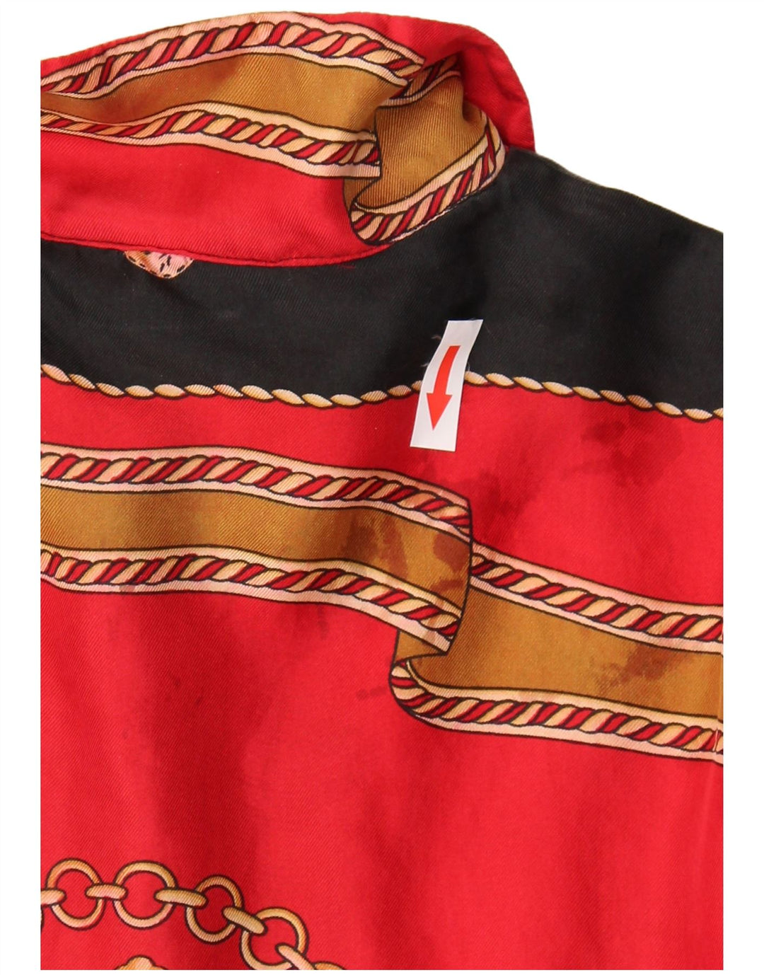 Vintage ženska bluza košulja s apstraktnim uzorkom UK 18 XL Crvena Retro boja