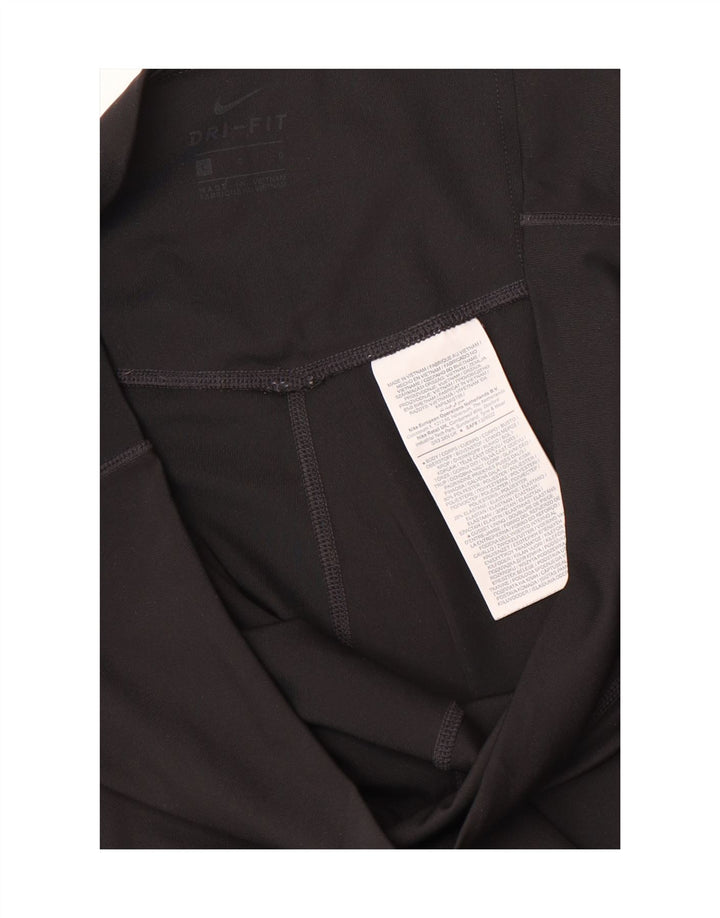 Nike Ženske Dri Fit Graphic Leggings UK 14 Veliki crni poliester