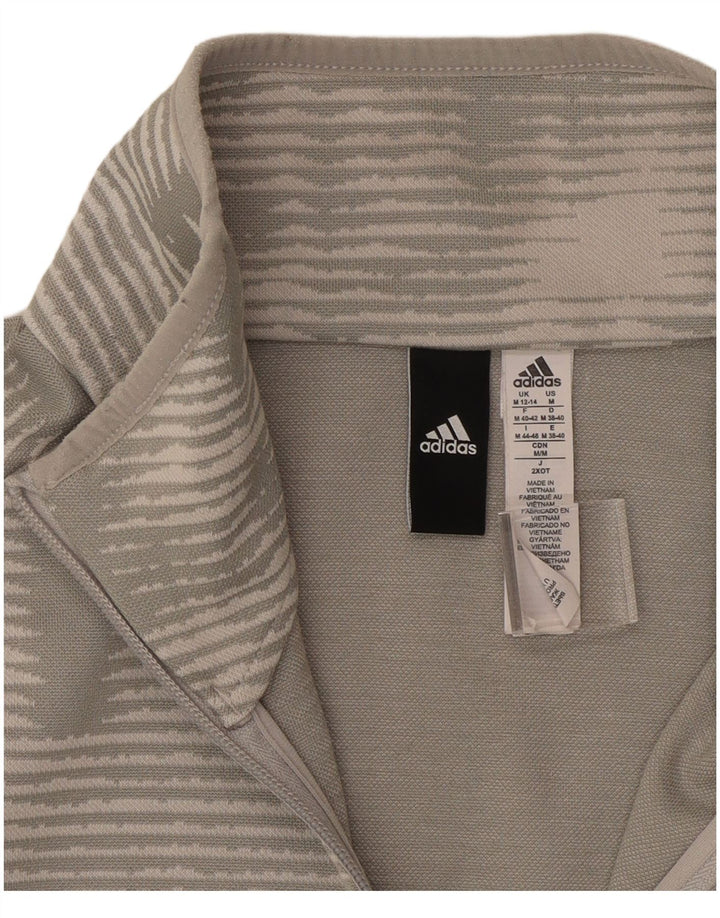 ADIDAS ženska gornja jakna za trenirku UK 12/14 srednje sivi prugasti poliester