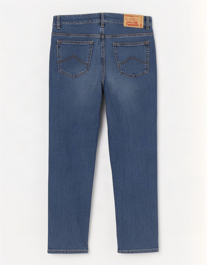 Carrera Mens 700 Straight Jeans W34 L30 Plavi pamuk