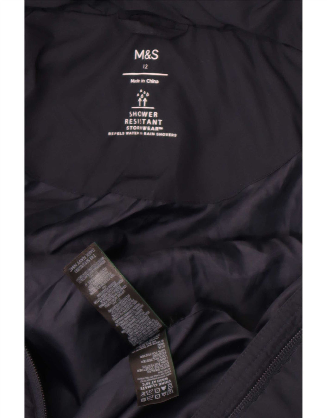 Marks & Spencer ženska podstavljena jakna s kapuljačom UK 12 srednje tamnoplava