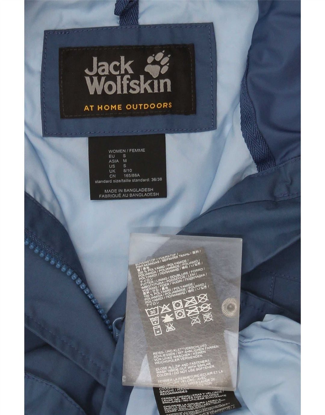 Jack Wolfskin ženski preveliki baloner s kapuljačom UK 8/10 mali plavi poliamid
