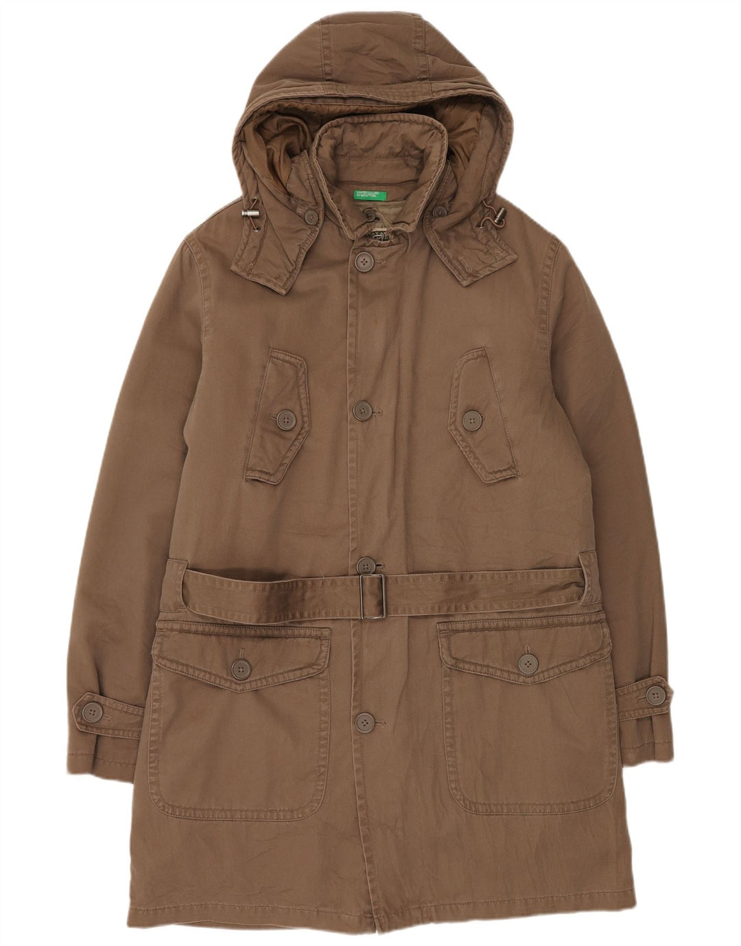 BENETTON muška parka jakna s kapuljačom IT 48 srednje smeđi poliester