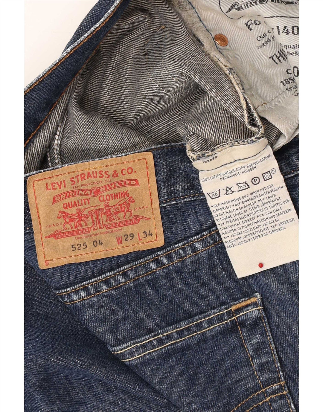 Levi's muške 525 Bootcut traperice W29 L34 plavi pamuk