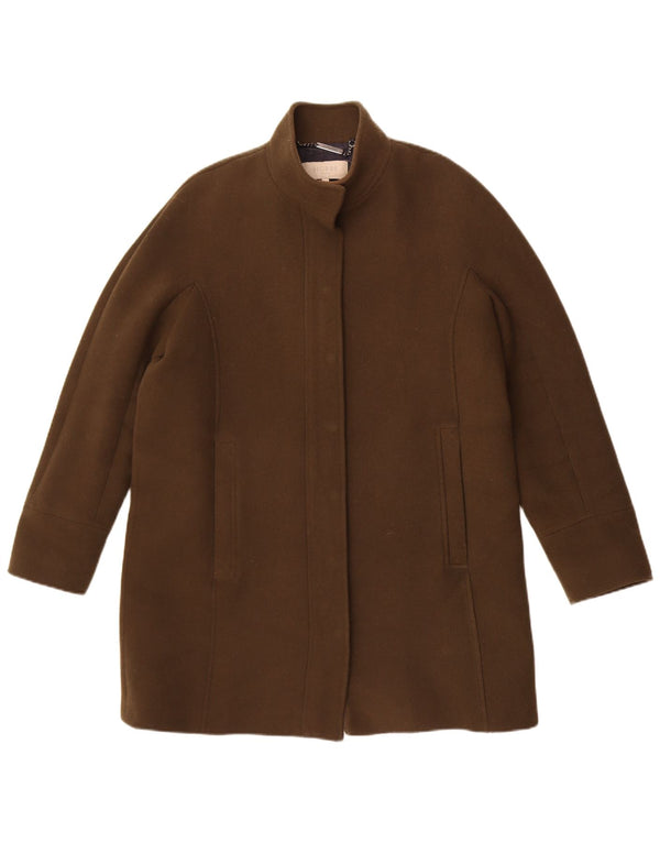 Hobbs Womens Overcoat UK 14 Large Khaki Wool