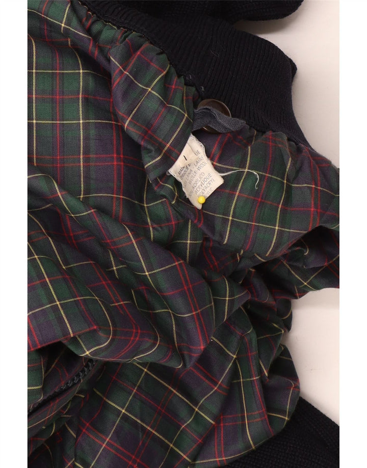 Vintage muška pletena bomber jakna UK 40 velika crna vunena