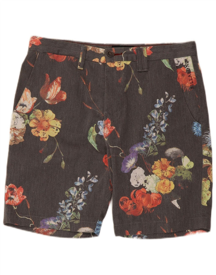 Billabong muške chino kratke hlače W30 Srednje sivi cvjetni poliester