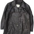 Vintage ženska kožna jakna s 3 gumba UK 18 XL crna koža