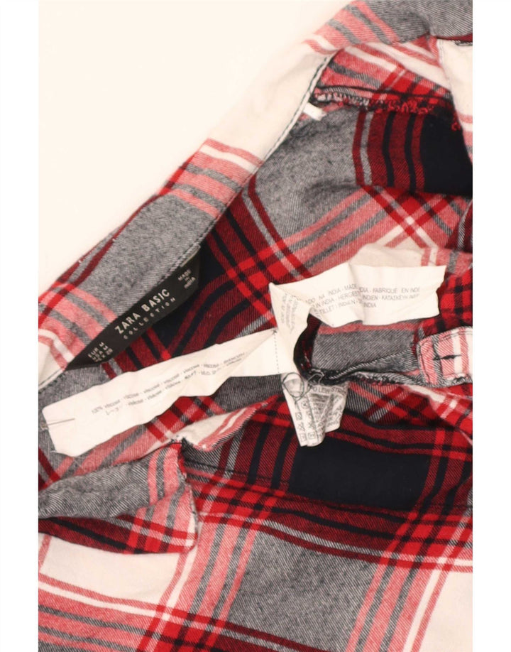 Zara ženski pulover flanel košulja UK 14 Srednje crvena karirana viskoza
