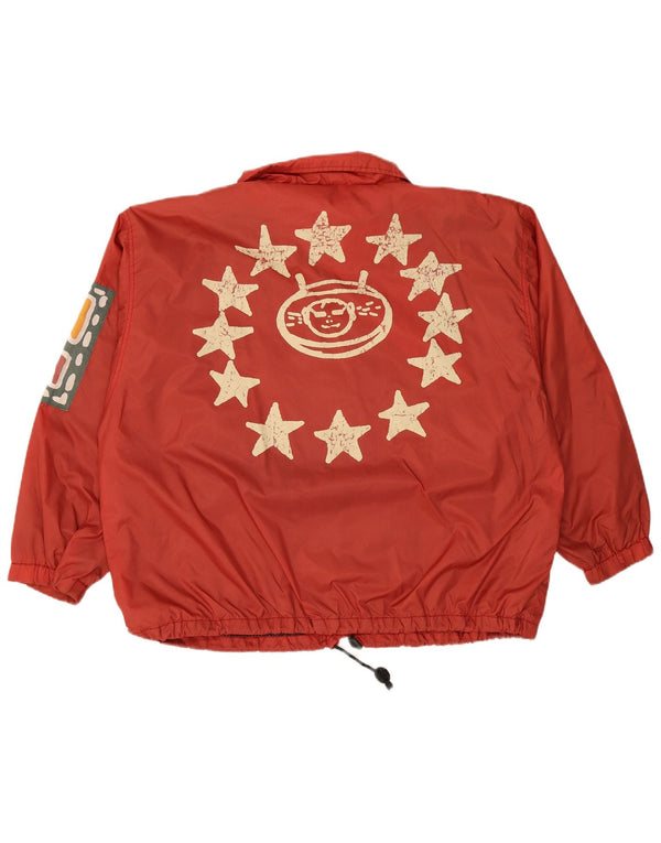 VINTAGE muška kišna jakna s grafičkim motivima UK 44 2XL, crveni najlon