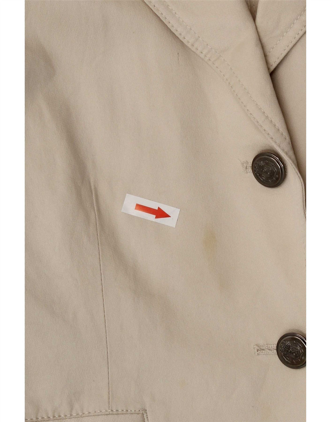Massimo Dutti Womens 2 Button Blazer Jacket UK 12 Medium Beige Cotton