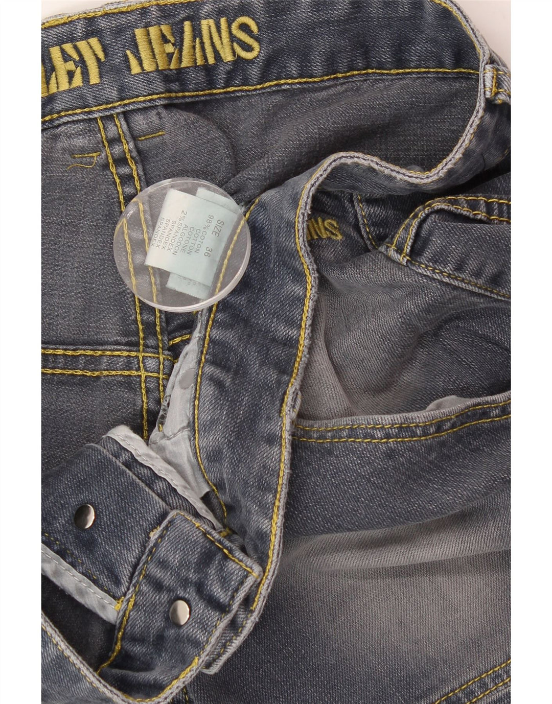 VINTAGE Mens Denim Shorts W36 Large Grey Cotton Vintage Vintage and Second-Hand Vintage from Messina Hembry 
