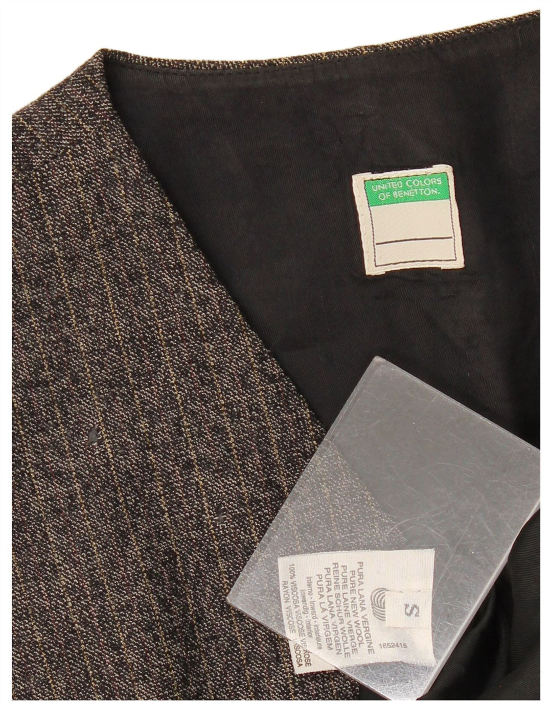 BENETTON Ženska dugačka jakna jakna UK 10 male sive pruge