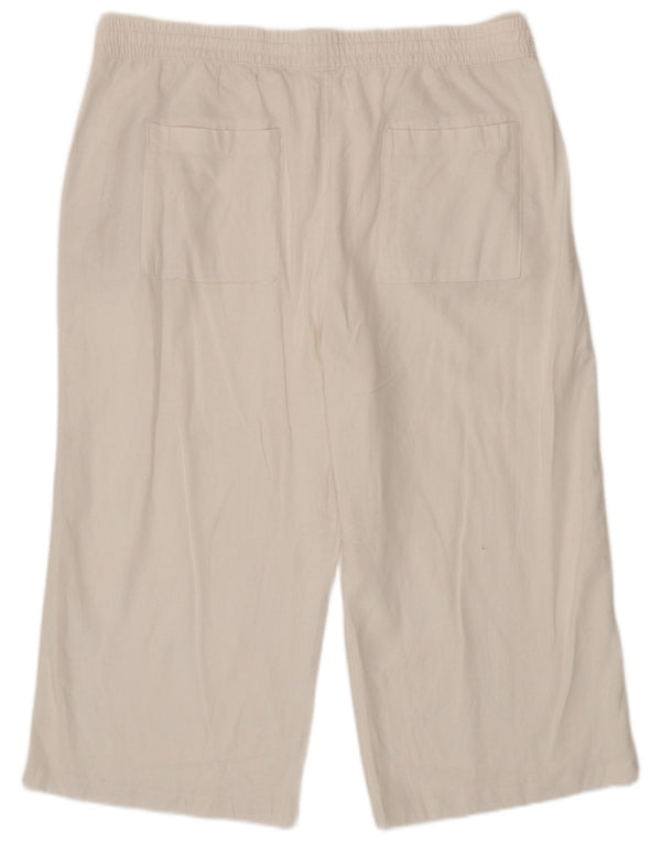 Marks & Spencer ženske ravne Capri hlače UK 20 2XL W40 L21 Bijele