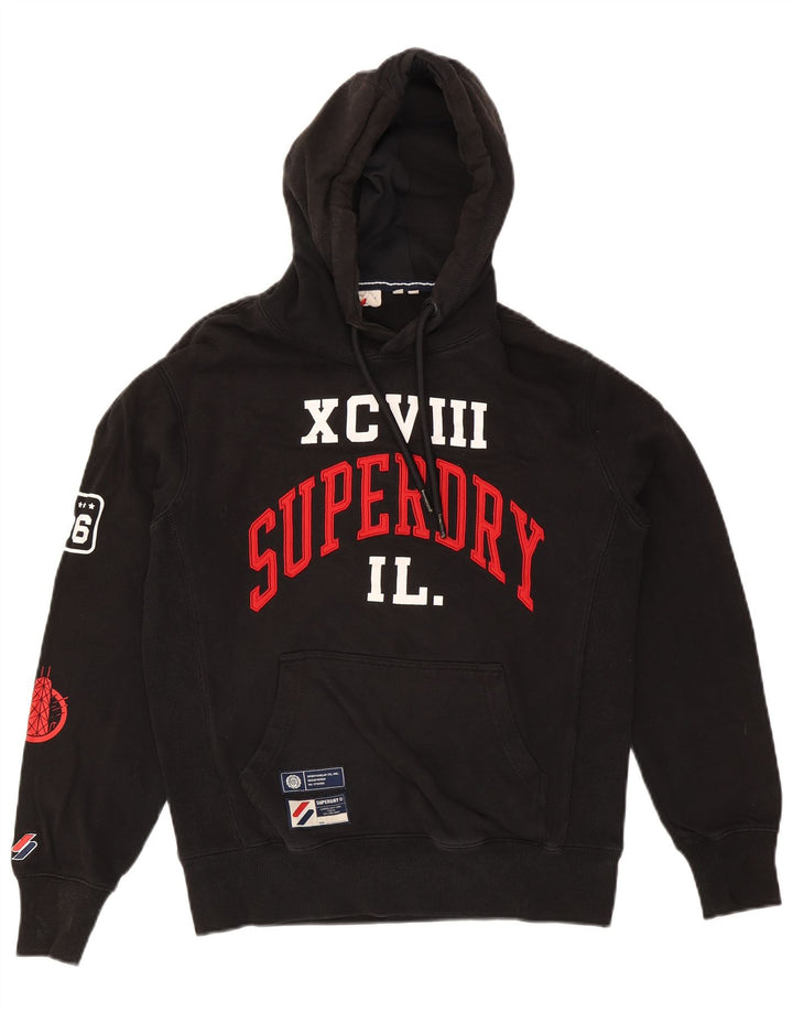 Superdry muška majica s kapuljačom s kapuljačom, mala crna