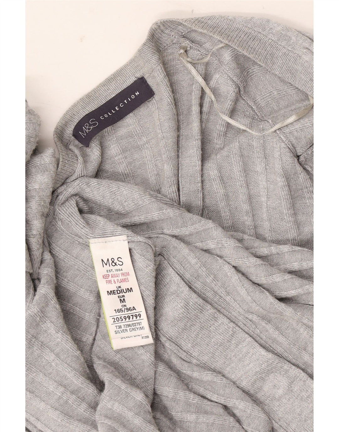 Marks & Spencer ženski dugi kardigan pulover UK 14 srednje sivi