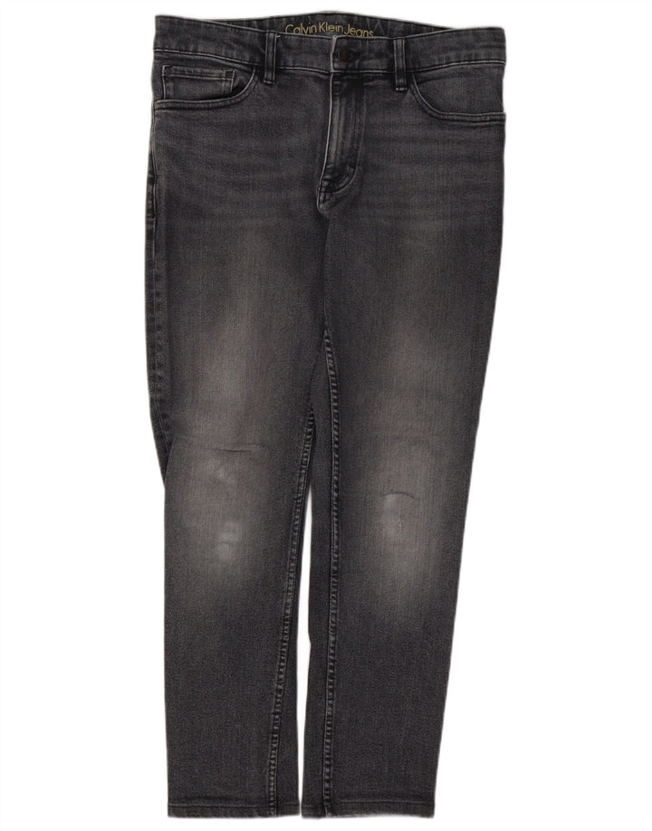 CALVIN KLEIN Muške ravne traperice W32 L28 Sivi pamuk