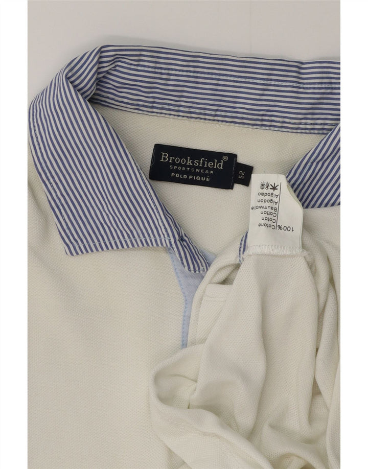 BROOKSFIELD Mens Polo Shirt IT 52 Large White Cotton
