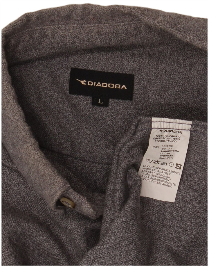Diadora muška flanelska košulja velika siva pamučna