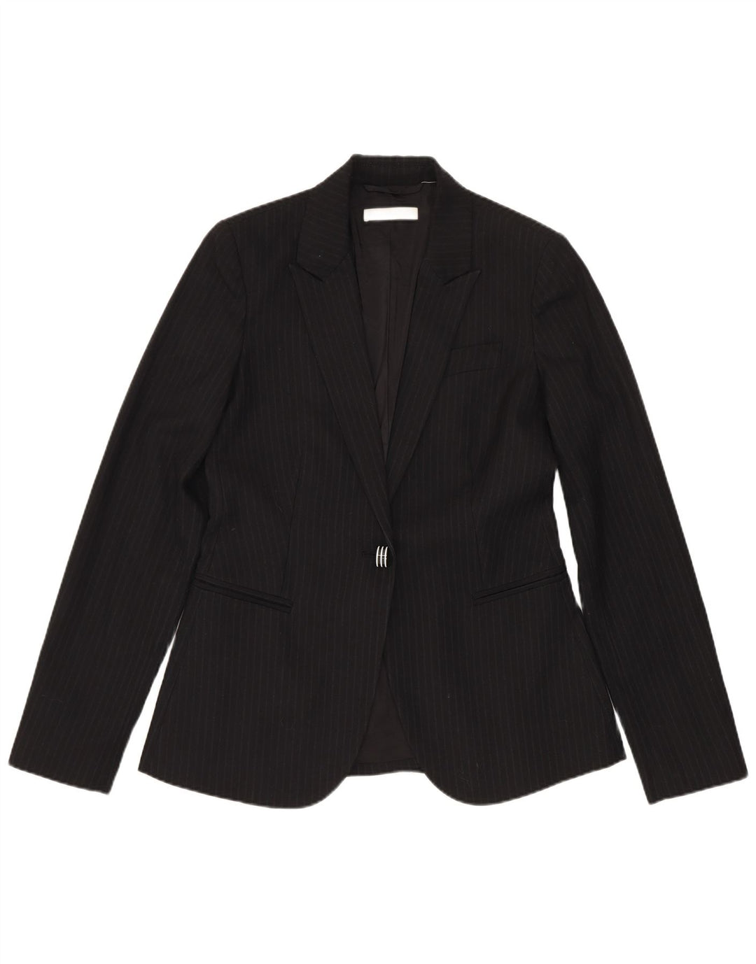 Stefanel žensko dvodijelno odijelo s 1 gumbom IT 40 malo W28 L28 crna prugasta