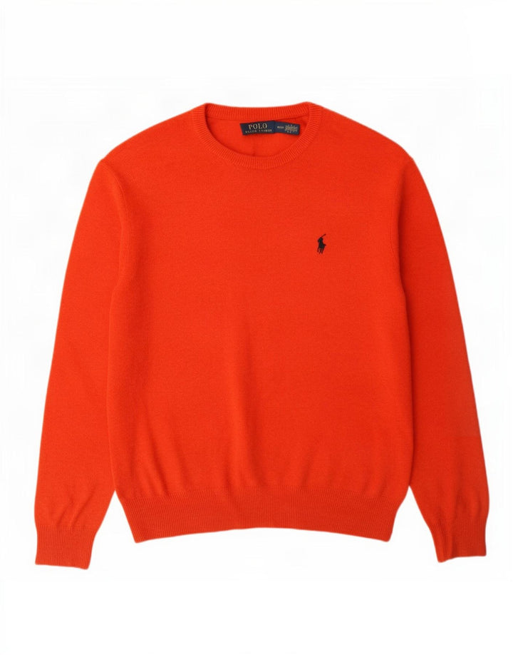 Polo Ralph Lauren muški džemper s okruglim izrezom srednje narančaste vune