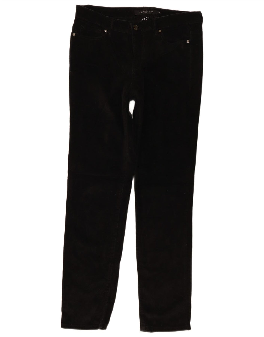 Calvin Klein ženske uske hlače od samta US 10 srednje W32 L30 crne