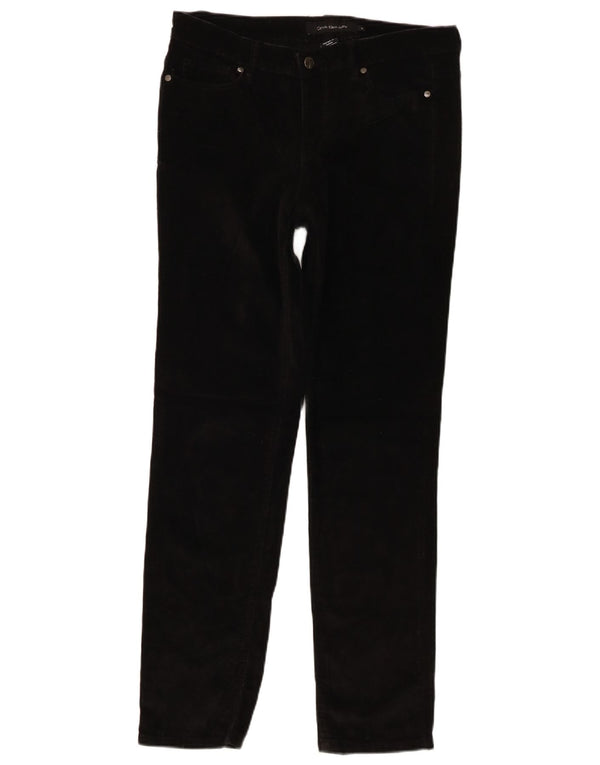 Calvin Klein ženske uske hlače od samta US 10 srednje W32 L30 crne