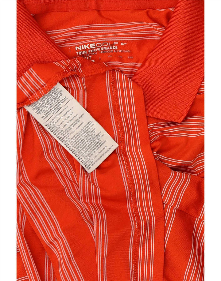 Nike muška Dri Fit polo majica 2XL narančasti prugasti poliester