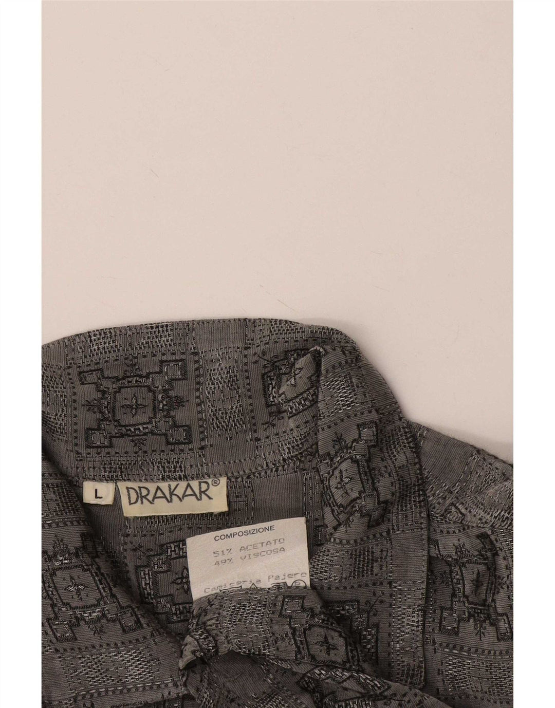 Vintage muška košulja kratkih rukava veliki sivi karirani acetat