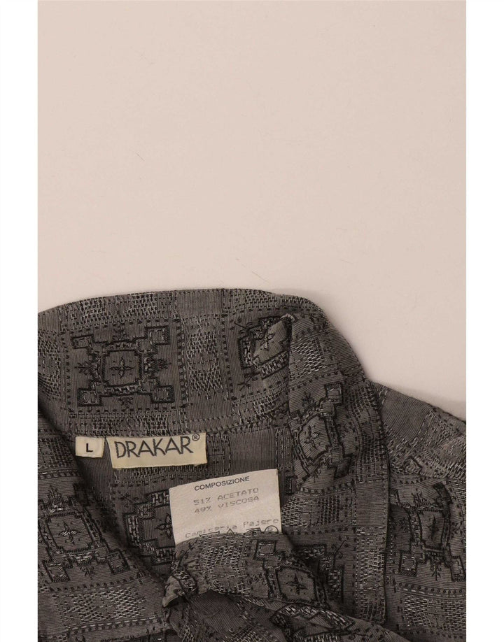 Vintage muška košulja kratkih rukava veliki sivi karirani acetat