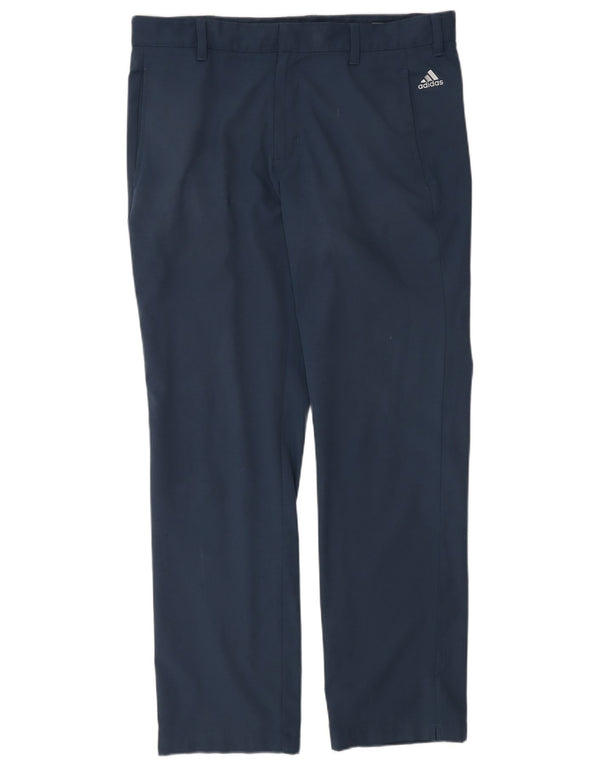 Adidas muške chino hlače regularnog kroja W34 L32 mornarsko plave sportske poliesterske hlače