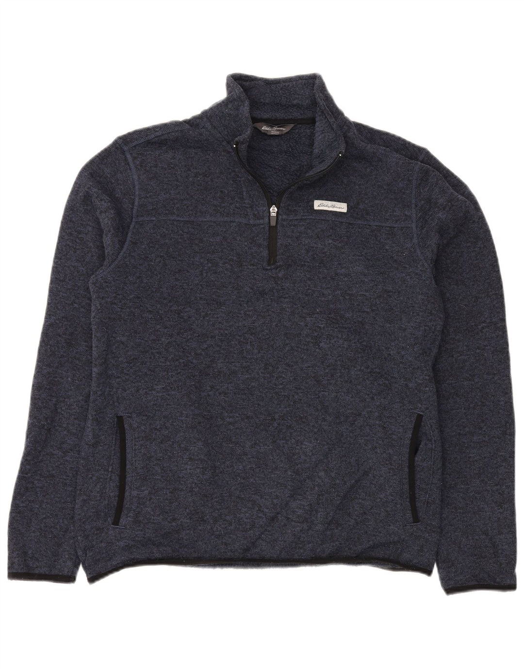 EDDIE BAUER Muška majica s izrezom s patentnim zatvaračem, veliki tamnoplavi poliester