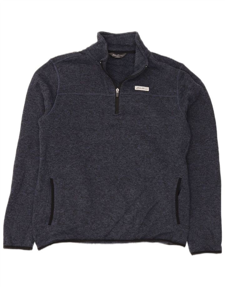 EDDIE BAUER Muška majica s izrezom s patentnim zatvaračem, veliki tamnoplavi poliester