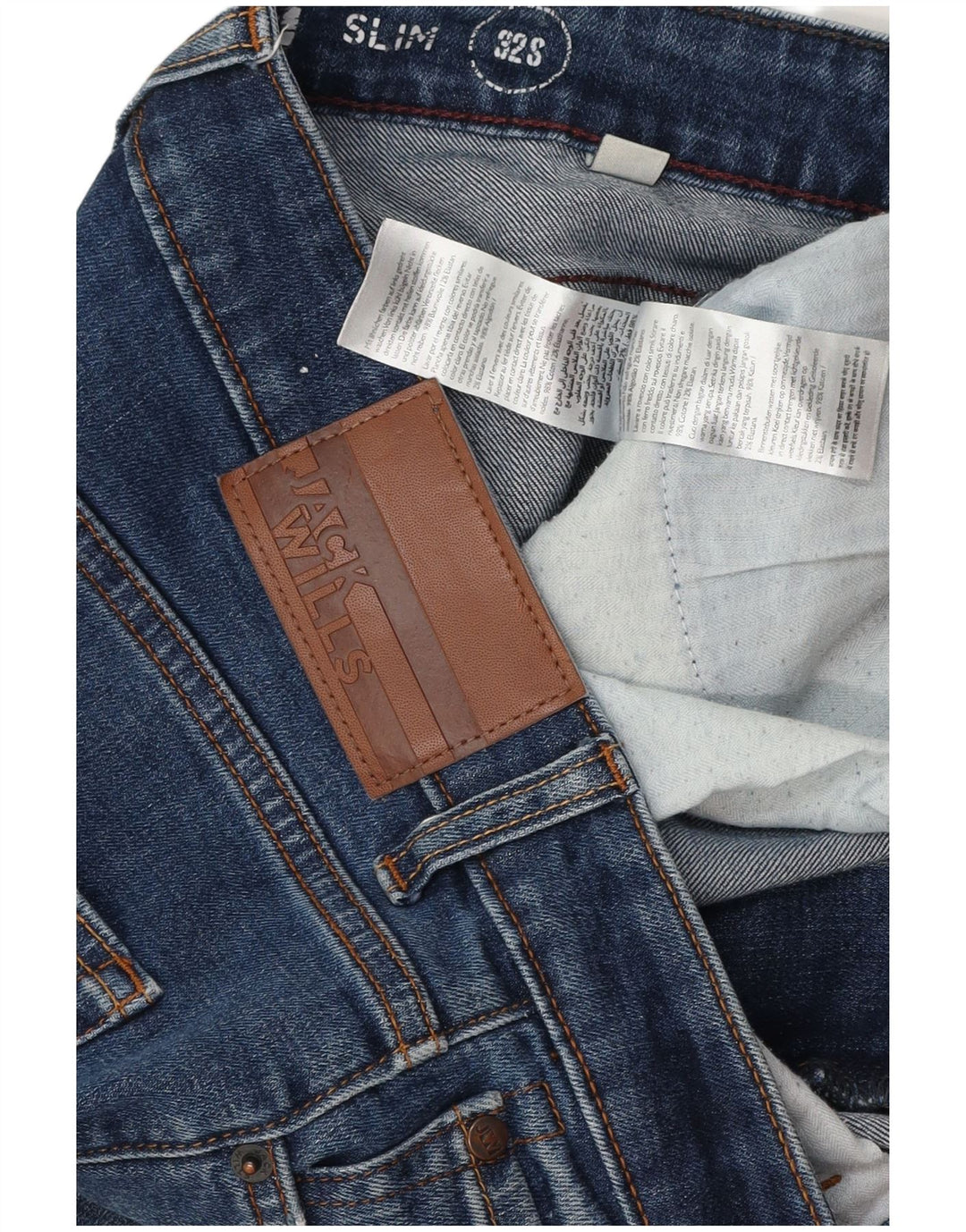 Jack Wills Muške uske traperice W32 L29 Plavi pamuk