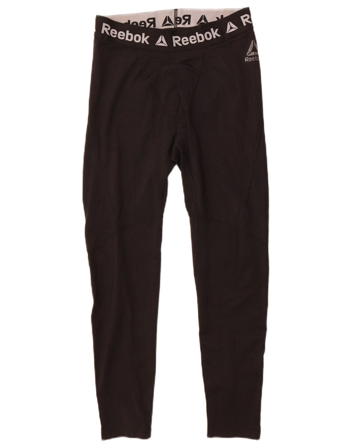 Reebok Mens Graphic Leggings Medium  Black Polyester