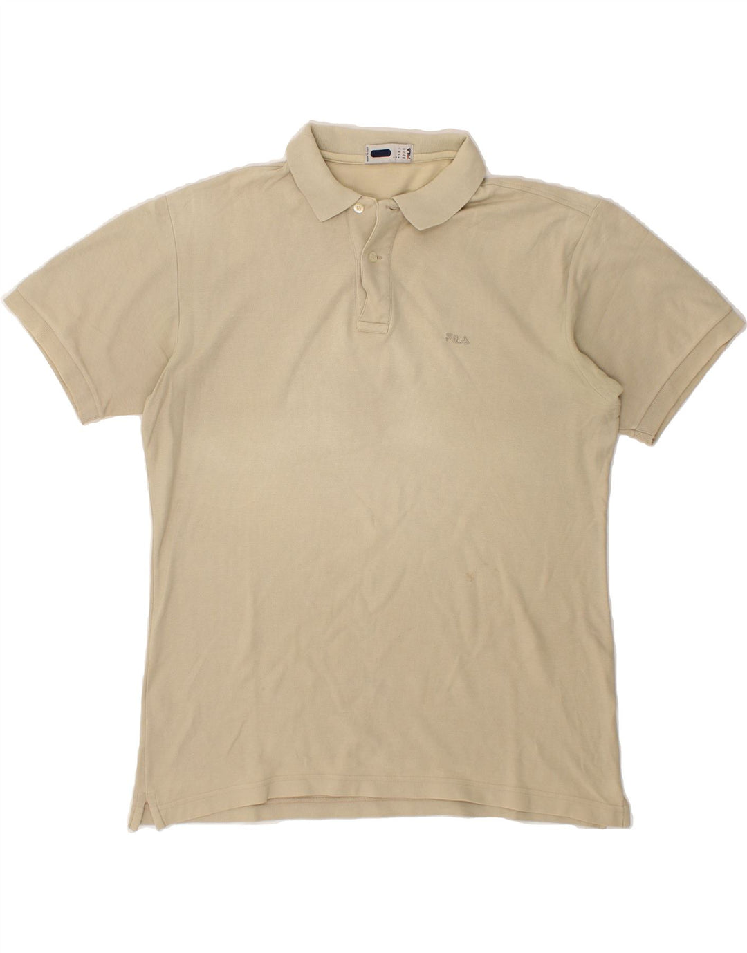 FILA Mens Polo Shirt IT 52 Large Beige Cotton Vintage Fila and Second-Hand Fila from Messina Hembry 